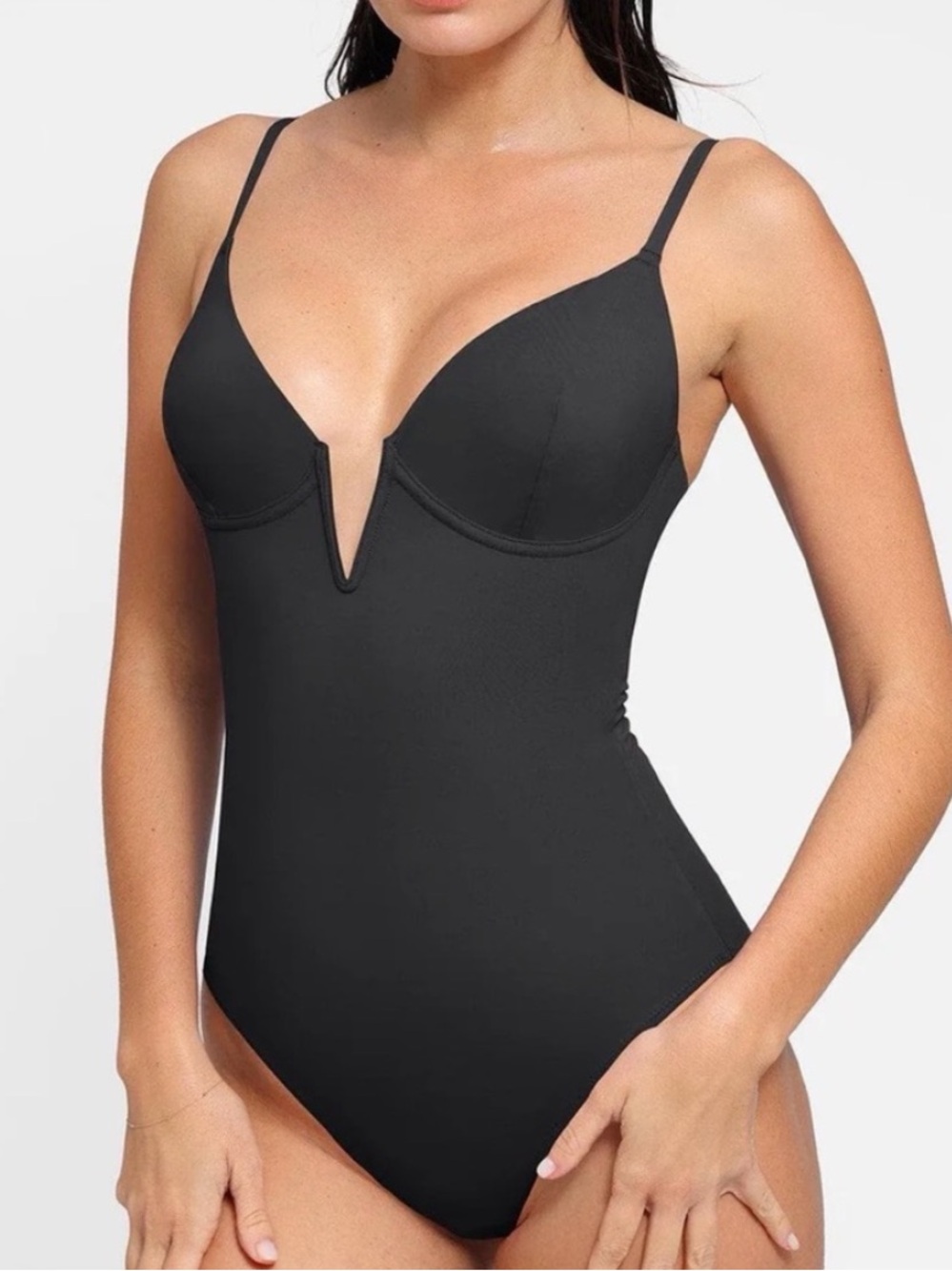 Popilush Women XL Shapewear Body-Sculpting Deep V-Neck One Piece Swimsuit NWOT